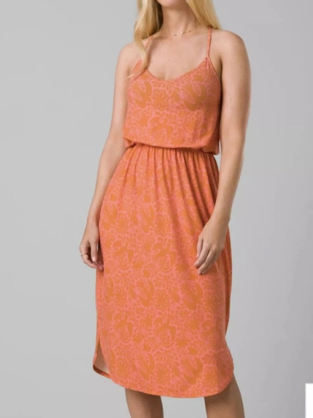NWT Prana Ayla Dress  Floral Strappy Midi Sundress Sporty Athletic Small